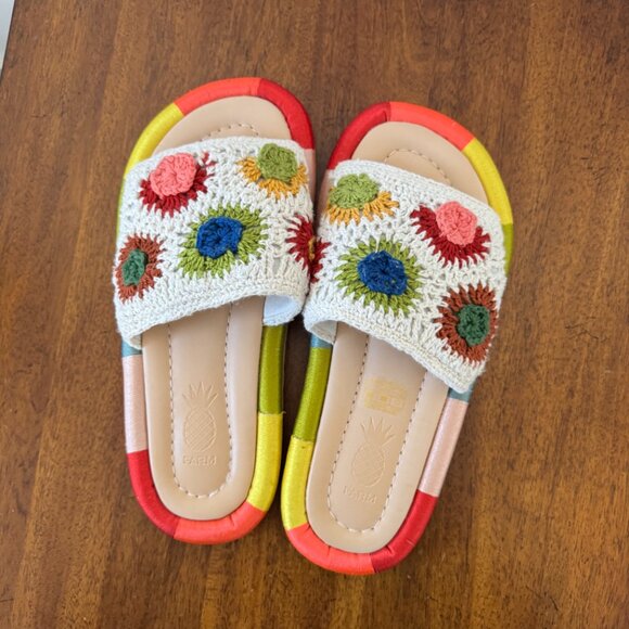 Farm Rio Sunset Crochet Slide Sandals - Picture 10 of 11